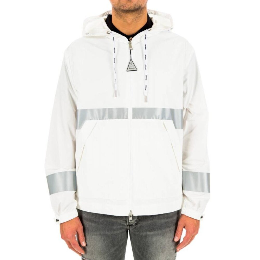 Moncler Adour White Reflective Hooded Wind Breaker